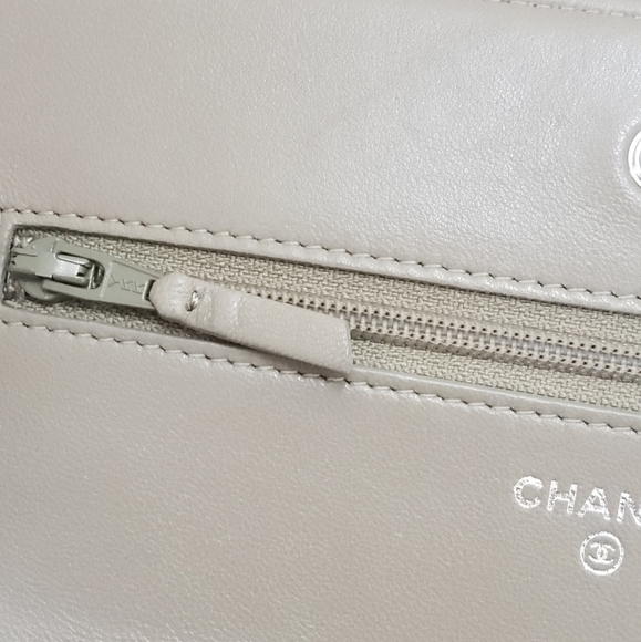 ***SOLD****100% Authentic Chanel WOC Lambskin Beige/light tan colour w/silver hw - Picture 13 of 16